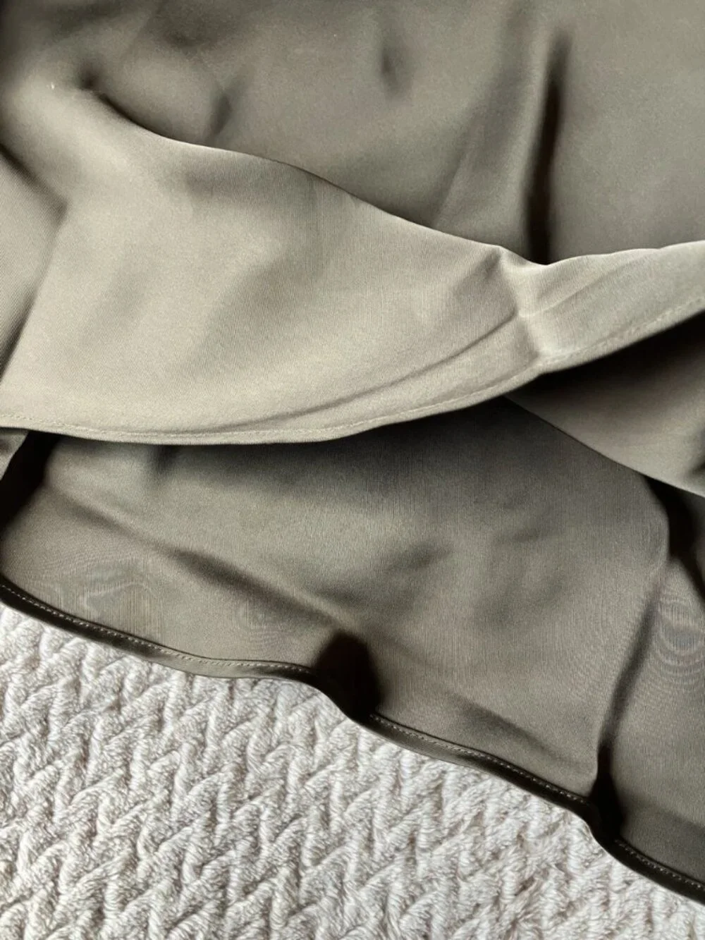 NWT Satin Slip Skirt Olive Green, Small Flowy Chic, Elegant Summer
